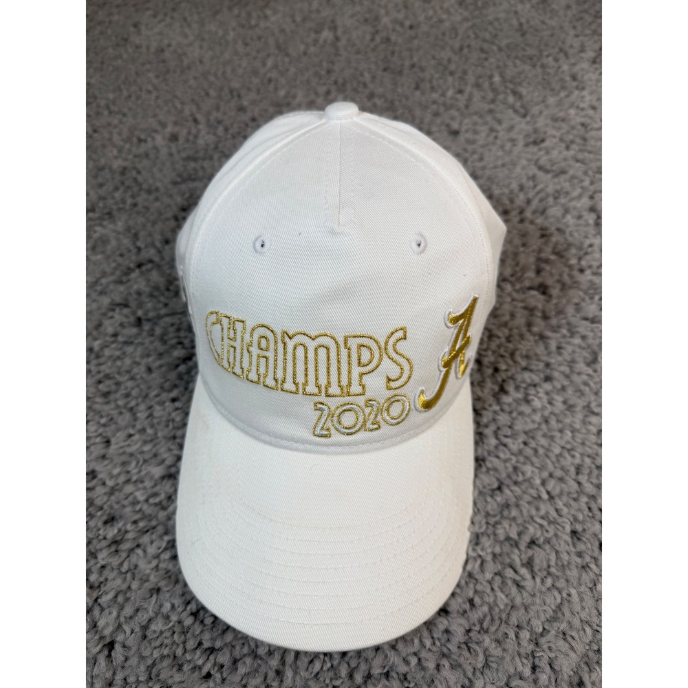 Nike Alabama Crimson Tide 2020 National Champs Hat White Gold Legacy91 Mens Cap